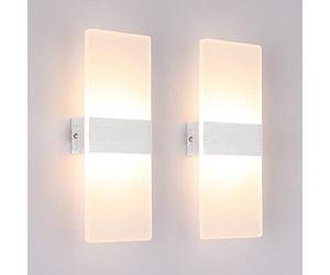 Klighten 2 Pack Applique Murale Interieur 12W LED Lampe Murale Designe Créatif Décoratif Pour Chambre Couloir Salon Hôtel Salle Blanc Chaud 3000K