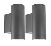 Klighten 2 pcs Applique Murale Exterieur, GU10 Aluminium Up/Down Eclairage Exterieur, IP65 Étanche Lampe Murale Exterieur pour Jardin Couloir Entrée Patio, Ampoule non Incluse, Gris foncé