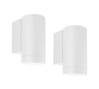 Klighten 2 pcs Applique Murale Exterieur/Interieur, GU10 Aluminium Down Eclairage Exterieur, IP65 Étanche Lampe Murale pour Jardin Couloir Entrée Terrasse, Ampoule non Incluse, Blanc