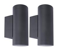 Klighten 2 pcs Applique Murale Exterieur/Interieur, GU10 Aluminium Up/Down Eclairage Exterieur, IP65 Étanche Lampe Murale pour Jardin Couloir Entrée Balcons, Ampoule non Incluse, Anthracite