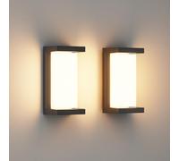 Klighten 2 Piece 24W LED Extérieur Applique Murale, IP65 Lampe Mural Noir