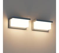 Klighten 2 Piece 24W LED Extérieure Applique Murale, 3000K, IP65 Applique murale étanche, Applique murale en aluminium pour l'intérieur, l'extérieur, la cour, etc. Anthracite