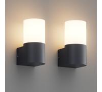 Klighten 2 Pièces Applique Murale E27 Exterieur, Anthracite Applique Mural, IP65 Luminaires extérieur, Éclairage mural Intérieure, PC+Aluminium Lampe Murale, Pour Jardin Balcon Entrée, Sans Ampoule