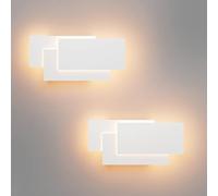Klighten 2 Pièces Appliques Murales Interieur LED Lampe 24W 1920LM Moderne Applique Murale pour Chambre Maison Couloir Salon Blanc chaud 3000K (Blanc)