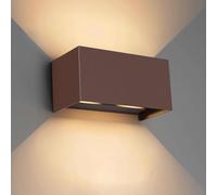 Klighten 24W Applique Mural Intérieur/Extérieur,3000K Blanc Chaud Applique Murale,Appliques Murales avec Angle de Faisceau Réglable,Luminaire Murale,Éclairage Murals Etanche IP65,Rouge rouille