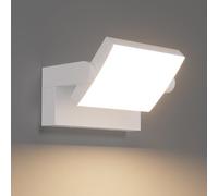 Klighten 24W Applique Murale LED Extérieure Intérieur Éclairage Mural Imperméable IP65, Applique Moderne Exterieur Angle de Lumière Réglable pour Jardin Couloir, Blanc Chaud 2700K-3000K, Blanc