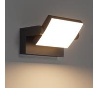 Klighten 24W Applique Murale LED Extérieure Intérieur Éclairage Mural Imperméable IP65 Moderne Mur Lampe Angle de Lumière Réglable pour Terrasse Entrée Salon, Noir, Blanc Chaud 2700K-3000K