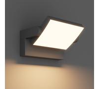 Klighten 24W Applique Murale LED Extérieure Intérieur Éclairage Mural Imperméable IP65 Moderne Mur Lampe Rotatif Réglable pour Escalier Jardin Entrée Balcon, Gris foncé, Blanc Chaud 2700K-3000K