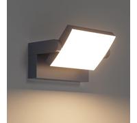 Klighten 24W Applique Murale LED Extérieure Intérieur Rotatif, Éclairage Mural Imperméable IP65 Moderne, Lampe Murale Ajustable pour Jardin Entrée Terrasse, Anthracite, 1500LM, Blanc Chaud 3000K