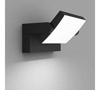 Klighten 24W Applique Murale LED Extérieure Intérieure Éclairage Mural Imperméable IP65, Décorative Mur Lampe avec LED Panneau Rotatif pour Couloir Entrée Jardin, Noir, Blanc Froid 5700K-6000K