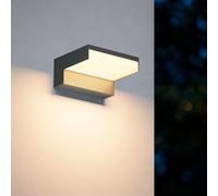 Klighten 24W LED Applique Murale Extérieur,2700K Lampe Extérieur Murale,pour Couloir,Garage,Portique et Cour,Aluminium,IP65,Anthracite