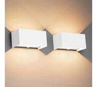 Klighten 24W LED Applique Murale intérieur/Extérieur avec Détecteur de Mouvement,2PCS Éclairage Mural Etanche IP65 3000K blanc chaud,Appliques Murales avec Angle de Faisceau Réglable,Blanc