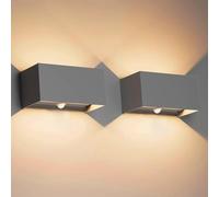 Klighten 24W LED Applique Murale intérieur/Extérieur avec Détecteur de Mouvement,2PCS Éclairage Mural Etanche IP65 3000K blanc chaud,Appliques Murales avec Angle de Faisceau Réglable,Gris foncé