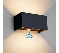 Klighten 24W LED Applique Murale intérieur/Extérieur avec Détecteur de Mouvement,Éclairage Mural Etanche IP65 3000K blanc chaud,Appliques Murales avec Angle de Faisceau Réglable,Anthracite