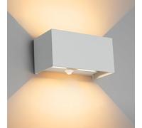 Klighten 24W LED Applique Murale intérieur/Extérieur avec Détecteur de Mouvement,Éclairage Mural Etanche IP65 3000K blanc chaud,Appliques Murales avec Angle de Faisceau Réglable,Gris