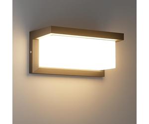 Klighten 24W LED Extérieure Applique Murale, 3000K, IP65 Applique murale étanche, Applique murale en aluminium pour l'intérieur, l'extérieur, la cour, etc. Noir
