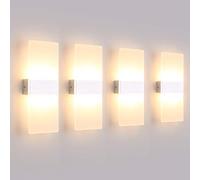 Klighten 4 Pack Applique Murale Interieur 12W LED Lampe Murale Designe Créatif Décoratif Pour Chambre Couloir Salon Hôtel Salle Blanc Chaud 3000K, 780 Lumen