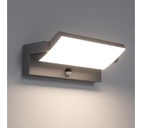 Klighten 45W Applique Exterieur avec Détecteur de Mouvement, Lampe Murale avec LED Panneau Rotatif, IP65 Éclairage Exterieur Moderne pour Entrée Terrasse, 3480LM, Blanc Naturel 4000K, Anthracite