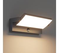 Klighten 45W Applique Exterieur/Intérieur avec Détecteur de Mouvement, Lampe murale avec LED Panneau Rotatif, IP65 Éclairage Lampe Moderne pour Entrée Terrasse, 3480LM, Blanc Chaud 3000K, Anthracite
