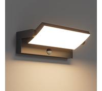 Klighten 45W Applique Exterieur/Intérieur avec Détecteur de Mouvement, Lampe murale avec LED Panneau Rotatif, IP65 Éclairage Lampe Moderne pour Entrée Terrasse, 3480LM, Blanc Chaud 3000K, Noir