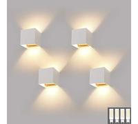 Klighten 4PCS Appliques Murales Interieur/Exterieur, 9W Lampe Murale LED Blanc Chaud 3000K Moderne Applique Murale pour Chambre Maison Couloir Salon (G9 LED ampoule Inclure)