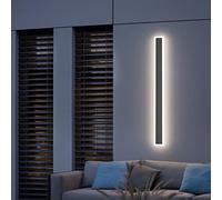 Klighten Aplique Mural Extérieur Interieur 100CM/30W Longue Bande Lampe IP54 Gris foncé Appliques Murales, LED Murale Métal Acrylique Luminaire, Pour Salon Couloir Jardin Terrasse, Blanc Naturel 4500K