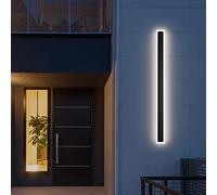 Klighten Aplique Mural Extérieur Interieur IP54 Longue Lampe Appliques Murales, LED Applique Murale Métal Acrylique Luminaire, Pour Salon Chambre Escalier Patio, Blanc Naturel 4500K, Noir 120CM/35W