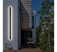 Klighten Aplique Mural Extérieur Interieur IP54 Noir 150CM/45W Longue Appliques Murales, LED Applique Murale Acier inoxydable Acrylique, Pour Salon Chambre Escalier Patio, Blanc Naturel 4500K