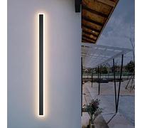 Klighten Aplique Mural Extérieur Interieur IP54 Noir 150CM/45W Longue Bande Lampe Appliques Murales, LED Applique Murale Métal Acrylique Luminaire, Pour Salon Chambre Escalier Patio, Blanc Chaud 3000K