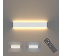 Klighten Applique Murale Dimmable Interieur avec Télécommande, Lampe Murale LED Mordern, Pour Chambre, Salon, Salle de Bain, 61cm, 800-2000 Lumen, 3000K-6000K, 20W, Blanc