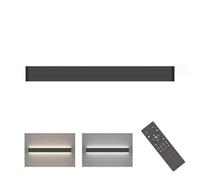 Klighten Applique Murale Dimmable Interieur avec Télécommande, Lampe Murale LED Mordern, Pour Chambre, Salon, Salle de Bain, 83cm, 1200-3000 Lumen, 3000K-6000K, 30W, Noir