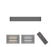 Klighten Applique Murale Dimmable Interieur avec Télécommande, Lampe Murale LED Mordern, Pour Chambre, Salon, Salle de Bain, 61cm, 800-2000 Lumen, 3000K-6000K, 20W, Gris Foncé