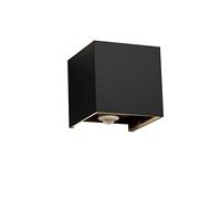 Klighten applique murale extérieure détecteur de mouvement 12W éclairage mural LED, IP65, capteur de lumière murale pour jardin/couloir/chemin, 6000K Blanc Froid, Noir