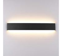 Klighten Applique Murale LED Intérieur 20W 61cm, Lampe Murale Aluminium Moderne, Éclairage Mural pour Salons, Chambres, Couloirs, 1990 Lumen, Blanc Chaud 3000K, Noir