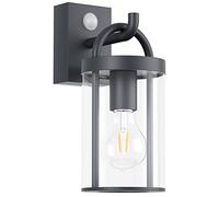 Klighten Applique Murale Vintage Exterieur, avec Détecteur de Mouvement, Lampe Murale Industrielle, Lampe Exterieur Murale Rétro, Applique Mural Aluminium, Anthracite, Douille E27, IP44, Sans Ampoule