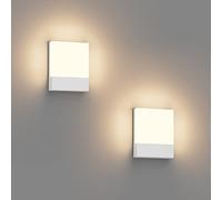 Klighten Lot de 2 24W Lampe Murale LED Interieur/Exterieur, Applique Murale Blanc Modernes en Aluminium, Éclairage Mural pour Entrée Couloir Escaliers, Blanc Chaud 2700K-3000K, IP65, 1500Lumen