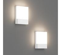 Klighten Lot de 2 24W Lampe Murale LED Interieur/Exterieur, Applique Murale Blanc Modernes en Aluminium, Éclairage Mural pour Entrée Couloir Escaliers, Blanc Neutre 4500K, IP65, 1500Lumen