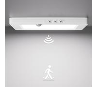 Klighten Lot de 2 Lampe Plafond LED 20W avec Détecteur de mouvement, Blanc Carré Plafonnier Plat pour Balcon, Salle de Bain, Ultra mince 3000K/4000K /6500K Éclairage de Plafond, IP44, H23cm × H2cm
