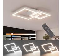Klighten Plafonnier LED Dimmable avec Télécommande 35W Lampe de Plafond en Aluminium, Moderne Design Luminaire Plafonnier pour Salon Chambre Cuisine Couloir, 2400 LM, 3000K-6000K, Blanc