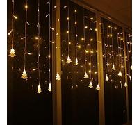 Klighten Rideau Lumineux, 3.5M LED cordes Guirlande lumineuse 96LED imperméable Blanc Chaud, 8 Modes d'éclairage, Ambiance pour Décoration Noël, Mariage, Balcon, Terrasse, Chambre