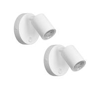 Kligthten 2 pcs Applique Murale Interieur, GU10 Spot Mural, Lampe Murale Orientables avec Bouton, Moderne Spot de Plafond Aluminium, pour Chambre Salon Cuisine, Ampoule non Incluse, Blanc