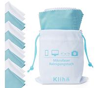 Klihn - Chiffon Microfibre (Lot de 8) de qualité. Chiffon pour vitre, écrans dans des Sacs Pratiques (Grands torchons en Fibre spéciale Fine, 18x16cm, Lavable).