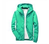 Klijuiaup Veste coupe-vent imperméable et légère pour garçons et filles, manteaux de pluie à capuche pour jeunes garçons avec poches, vert militaire, Bust Size:94cm(11-12 Years)