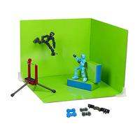 Klikbot Zanimation Studio, comprend 2 Klikbots, un support/support de téléphone et un écran de fond double face