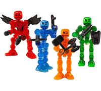 Klikbot Zing, Série 1 Heroes, Set complet de 4 figurines articulées avec armes dont Axil, Helix, Cosmo et Canon, Translucide