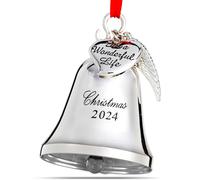Klikel Cloche de Noël 2024 - Décoration de Noël 2024 - Cloche de Noël 2024 - Cloche de Noël 2024 - Décoration pour sapin de Noël - Cloche de Noël avec aile suspendue et cœur