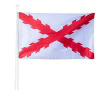 KliKil Drapeau Croix de Bourgogne Resistant Exterieur 90x150 cm - 1 Drapeaux de Héraldique - bannière des couleurs résistantes à l'extérieur - Cross of Burgundy Flag 150x90 cm renforcés