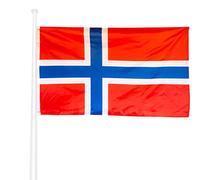 KliKil Drapeau de Norway - Grand drapeau en polyester résistant de 150x90 cm avec œillets en métal, idéal pour les célébrations comme Constitution Day, May 17th, Nordic Cross