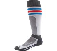 Klim Aggressor Vented Chaussettes de sport automobile, Gris/Bleu/Rouge, Taille S