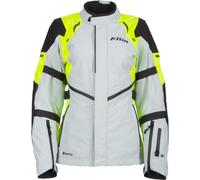Klim Altitude Rogue Gore-Tex Veste textile moto pour dames, Gris clair/jaune, Taille XL